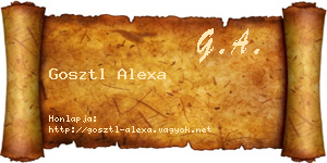 Gosztl Alexa névjegykártya